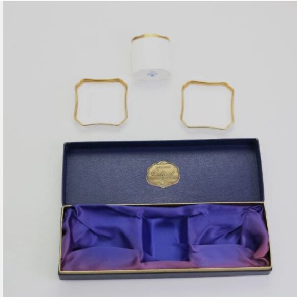 Coalport Elite Gold Bone China Set Made in England Cigarette Holder Two Ashtrays - Picture 3 of 14